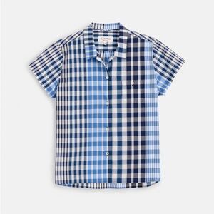 Alex Mill Maddie Camp Shirt size S Gingham Plaid Blue/White NWOT